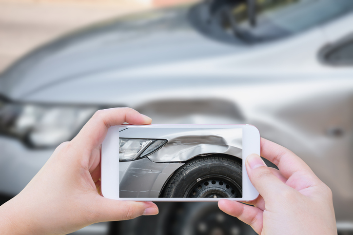 Fotografías en un accidente de tráfico.